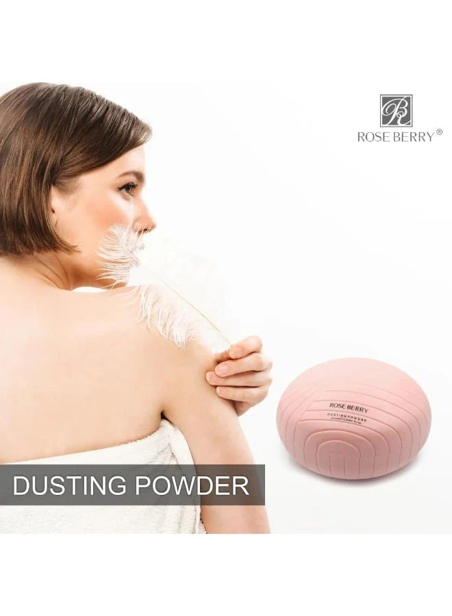 Rose Berry Luxury Dusting Powder – Silky Floral Body Powder with Puff (200g)