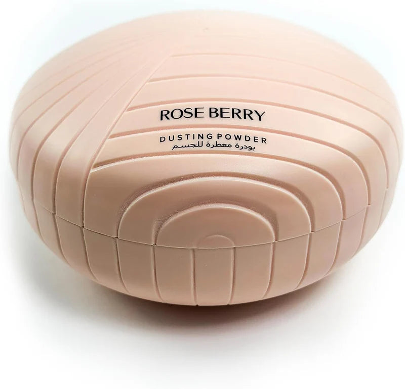Rose Berry Luxury Dusting Powder – Silky Floral Body Powder with Puff (200g)